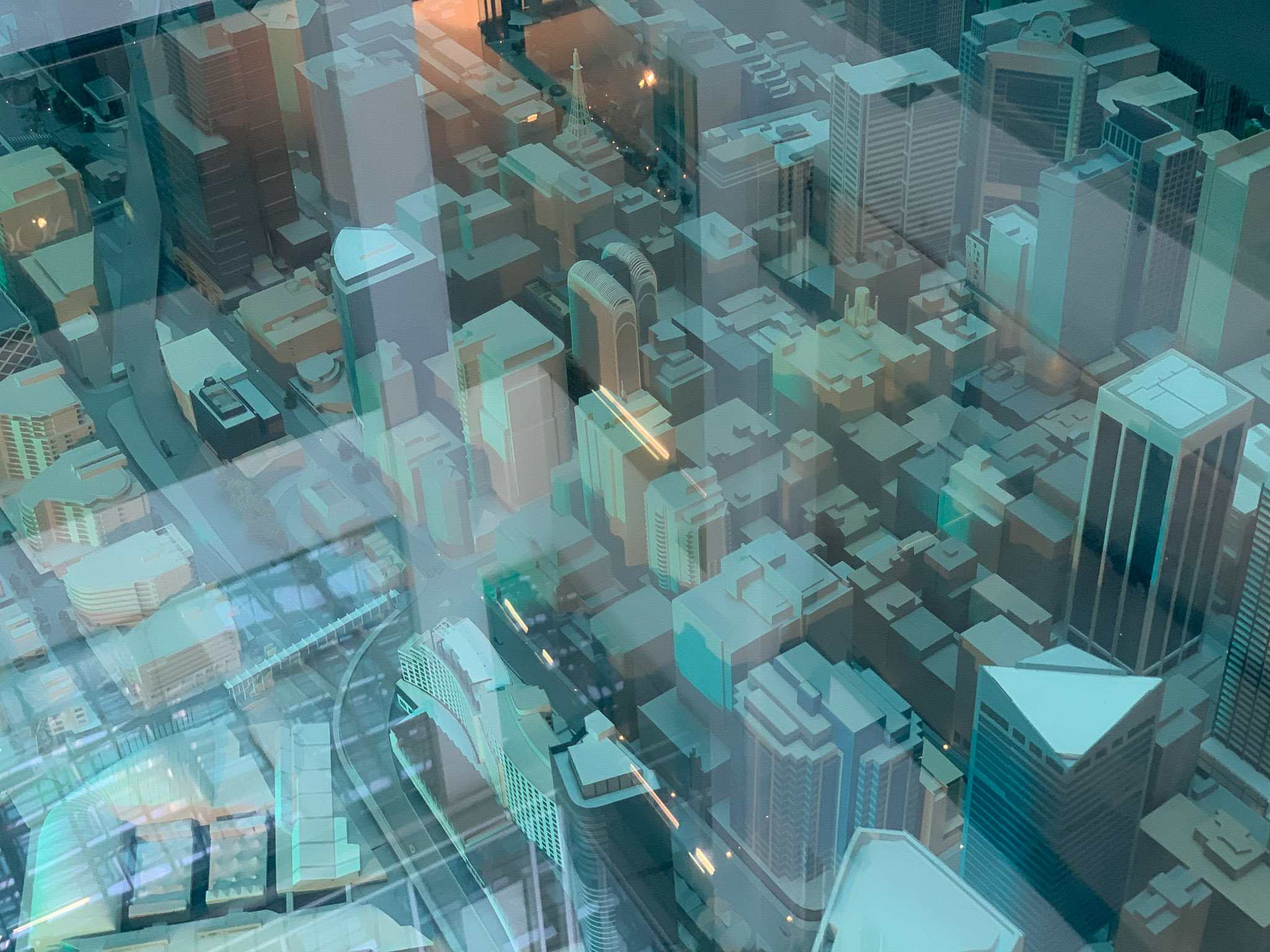 Closeup, moodel of Sydney at the Customs House