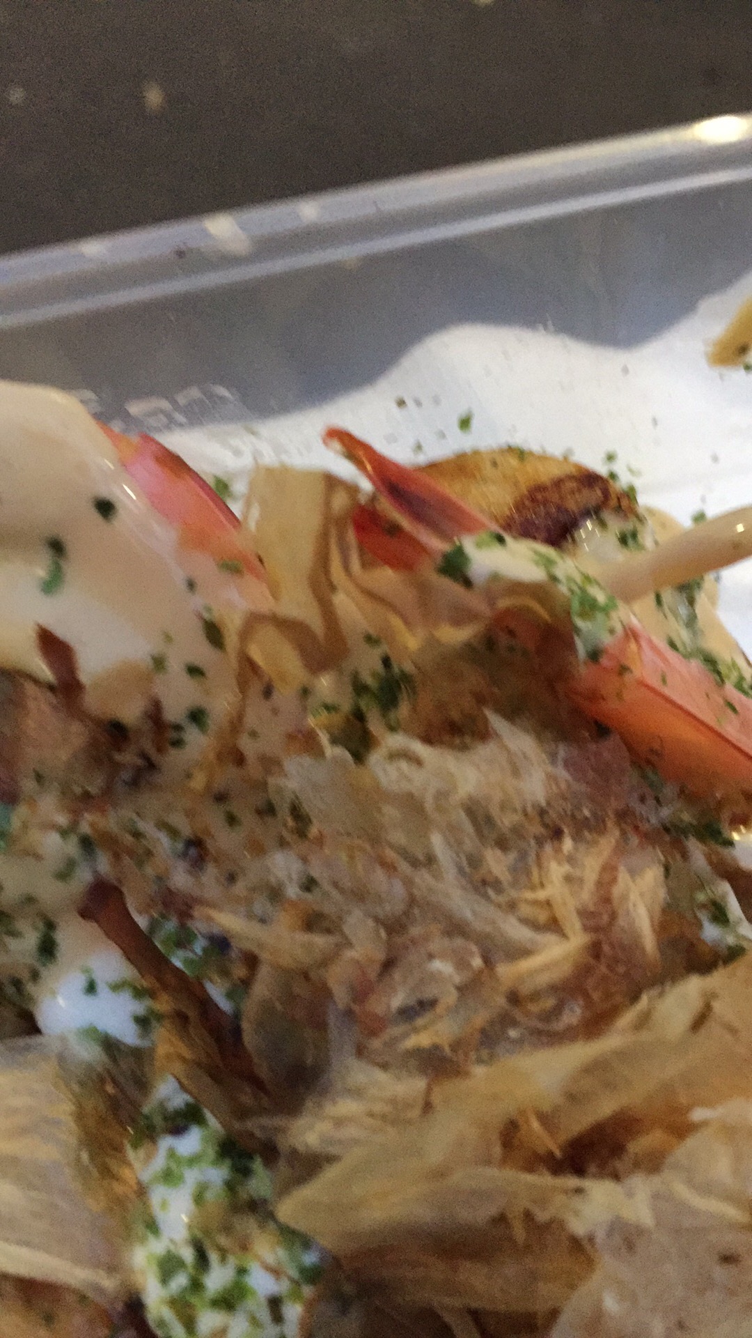 A close up of crab 'takoyaki'